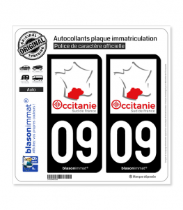 09 Occitanie - Sud de France | Autocollant plaque immatriculation