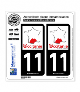 11 Occitanie - Sud de France | Autocollant plaque immatriculation