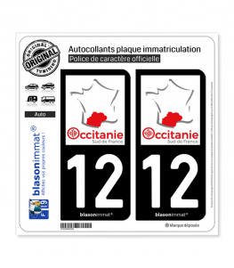 12 Occitanie - Sud de France | Autocollant plaque immatriculation