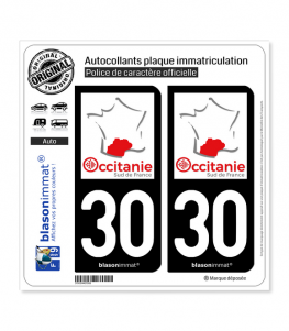 30 Occitanie - Sud de France | Autocollant plaque immatriculation