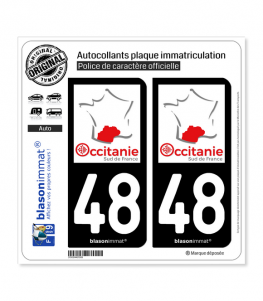 48 Occitanie - Sud de France | Autocollant plaque immatriculation