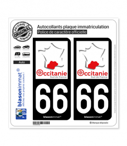 66 Occitanie - Sud de France | Autocollant plaque immatriculation