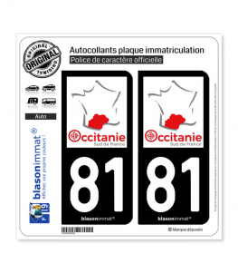 81 Occitanie - Sud de France | Autocollant plaque immatriculation