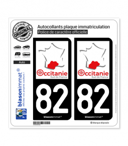 82 Occitanie - Sud de France | Autocollant plaque immatriculation