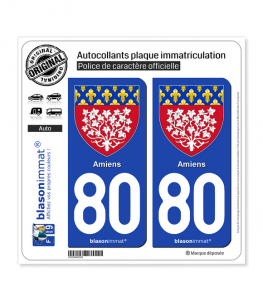 80 Amiens - Armoiries | Autocollant plaque immatriculation
