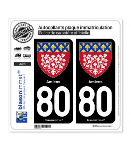 80 Amiens - Armoiries | Autocollant plaque immatriculation