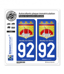 92 Neuilly-sur-Seine - Armoiries | Autocollant plaque immatriculation