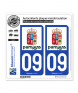 09 Pamiers - Ville | Autocollant plaque immatriculation