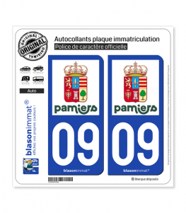 09 Pamiers - Ville | Autocollant plaque immatriculation