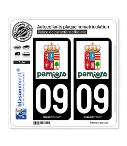 09 Pamiers - Ville | Autocollant plaque immatriculation