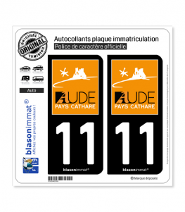 11 Aude - Pays Cathare | Autocollant plaque immatriculation