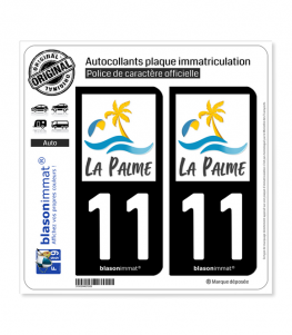 11 La Palme - Commune | Autocollant plaque immatriculation