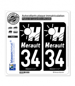 34 Hérault - Tourisme | Autocollant plaque immatriculation