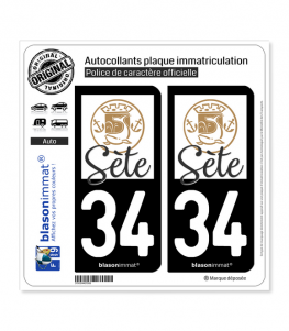 34 Sète - Méditerranée | Autocollant plaque immatriculation