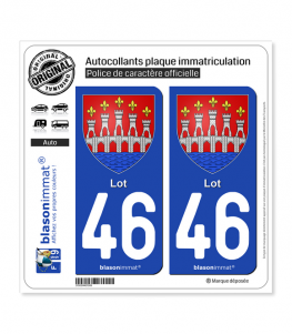 46 Lot - Armoiries | Autocollant plaque immatriculation