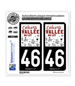 46 Cahors - Tourisme | Autocollant plaque immatriculation