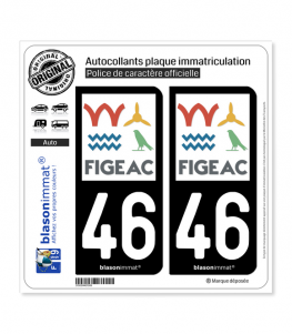 46 Figeac - Agglo | Autocollant plaque immatriculation