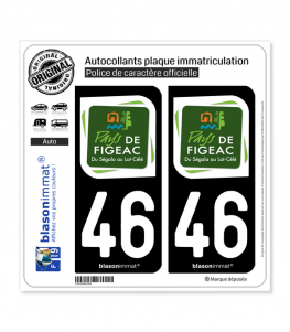 46 Figeac - Pays | Autocollant plaque immatriculation