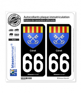 66 Céret - Armoiries | Autocollant plaque immatriculation