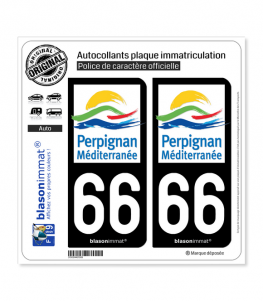 66 Perpignan - Méditerranée | Autocollant plaque immatriculation