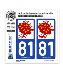 81 Tarn - Occitanie | Autocollant plaque immatriculation