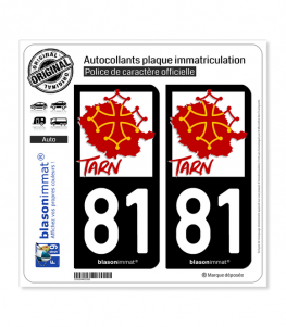 81 Tarn - Occitanie | Autocollant plaque immatriculation