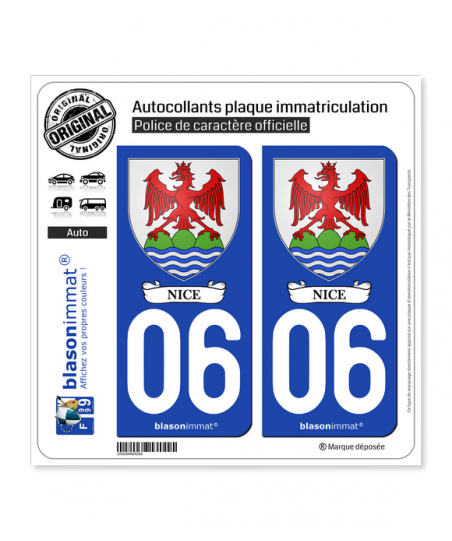Nice Ville Logo 06 Autocollant Plaque Immatriculation Département