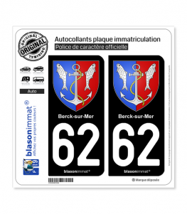 62 Berck-sur-Mer - Armoiries | Autocollant plaque immatriculation