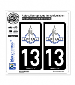 13 Gardanne - Ville | Autocollant plaque immatriculation