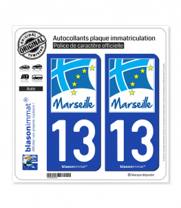 13 Marseille - Ville | Autocollant plaque immatriculation