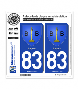 83 Barjols - Blason | Autocollant plaque immatriculation