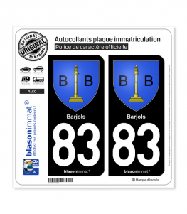83 Barjols - Blason | Autocollant plaque immatriculation