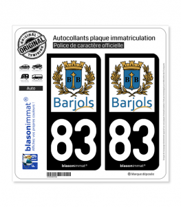 83 Barjols - Commune | Autocollant plaque immatriculation