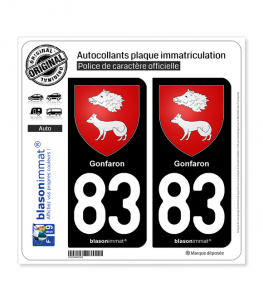 83 Gonfaron - Armoiries | Autocollant plaque immatriculation