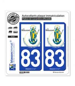 83 Le Beausset - Ville | Autocollant plaque immatriculation