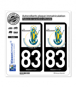 83 Le Beausset - Ville | Autocollant plaque immatriculation