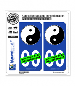 Yin et Yang | Autocollant plaque immatriculation