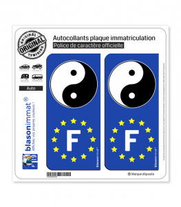 F-IE Yin et Yang | Autocollant plaque immatriculation