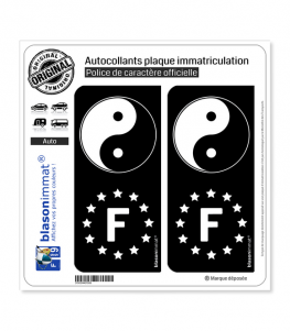 F-IE Yin et Yang | Autocollant plaque immatriculation