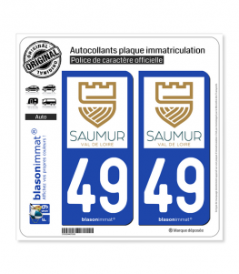 49 Saumur - Pays | Autocollant plaque immatriculation