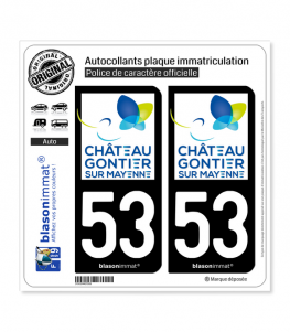 53 Château-Gontier-sur-Mayenne - Ville | Autocollant plaque immatriculation