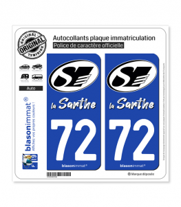 72 Sarthe - Incontournable | Autocollant plaque immatriculation