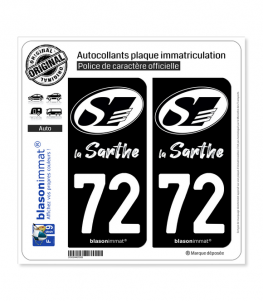 72 Sarthe - Incontournable | Autocollant plaque immatriculation