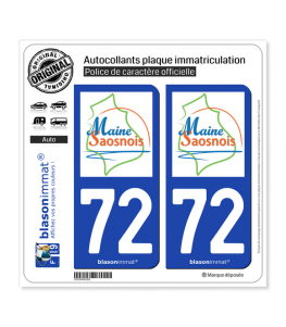 72 Maine Saosnois - Pays | Autocollant plaque immatriculation