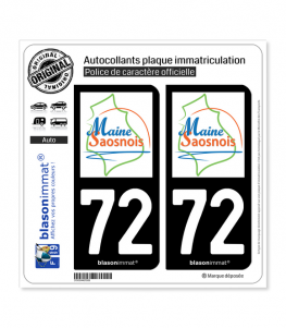 72 Maine Saosnois - Pays | Autocollant plaque immatriculation