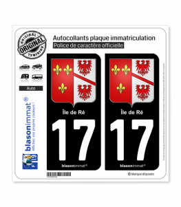 17 Ile de Ré - Armoiries | Autocollant plaque immatriculation
