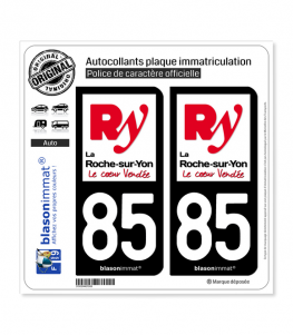 85 La Roche-sur-Yon - Ville | Autocollant plaque immatriculation