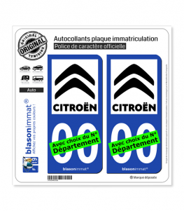 Citroën | Autocollant plaque immatriculation