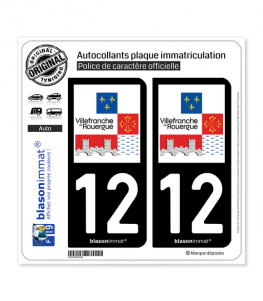 12 Villefranche-de-Rouergue - Ville | Autocollant plaque immatriculation