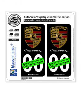 Porsche - Cayenne S | Autocollant plaque immatriculation